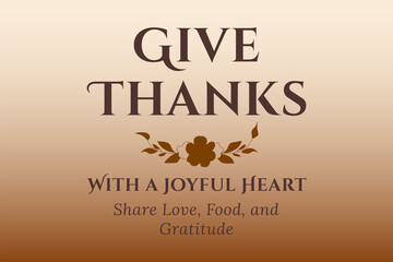 Give thanks thanksgiving gratitude message design