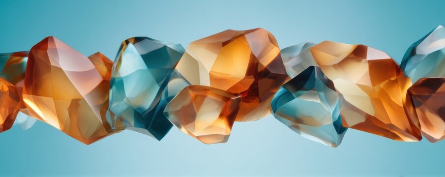 Semi Aesthetic Symmetry concept. Abstract colorful geometric shapes on a light background.