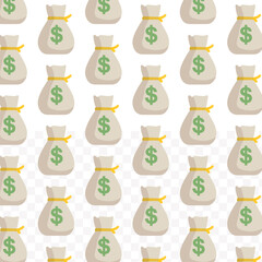 Simple Flat Style Money Bag Repetitive Seamless Pattern Background Finance