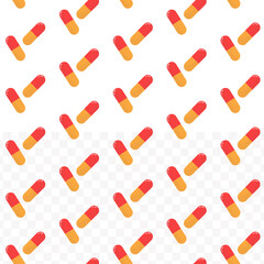 Simple Flat Style Capsule Medical Pattern in Red and Orange Color