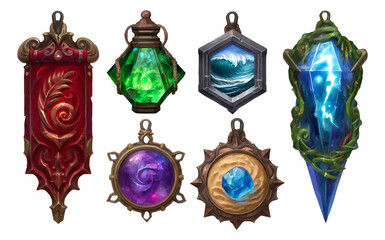 Fototapeta premium Handpainted Fantasy Emblems and Totems for Adventure RPG Illustrations