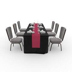 3d render Banquet Table and Chair design element Furniture