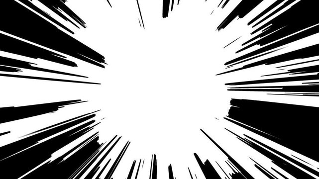 Black and white dynamic comic speed lines