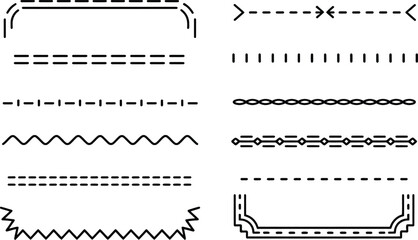 Collection of Decorative Line Dividers and Borders in Black and White Vector Graphics