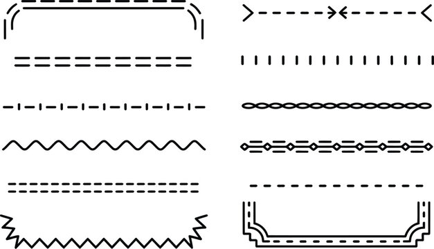 Collection of Decorative Line Dividers and Borders in Black and White Vector Graphics