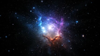 Vibrant nebula glows, cosmic spectacle, awe inspiring universe, deep space vista, celestial star, astronomy, galaxy, cosmos, wonder, mystery