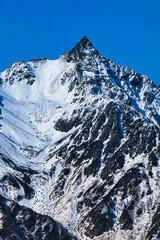 冠雪の北アルプスの槍ヶ岳