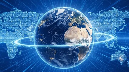 Global News Network Background: Rotating 3D Earth for Dynamic Broadcast Openers