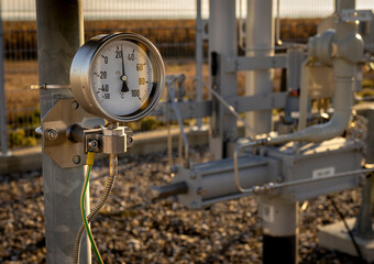 Compressor Discharge Pressure Gauge in Industrial Pipeline Setting