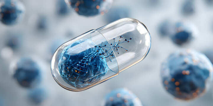 The DNA strand inside the capsule