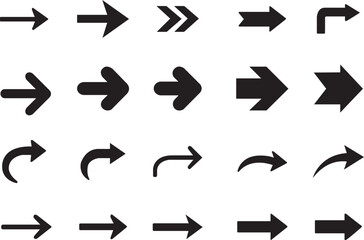 Set of Bold Arrow isolated on white