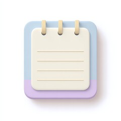 Daily Notes Reminder: a square notebook with a blank sheet on a desk ,ready for reminders, to-do lists, and inspirations. It is ideal for illustrating daily routines, creativity.