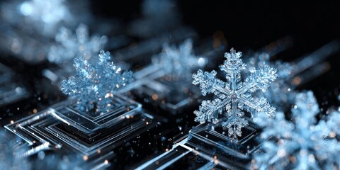 Frozen Fractal: Capturing the intricate beauty of ice crystals in their natural, unaltered form, this image unveils the stunning details of individual snowflake structures.