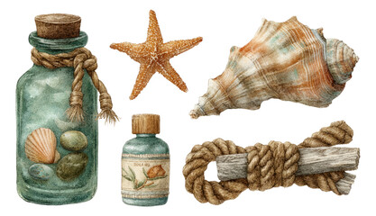 Beach Mini Essentials for Summer Living in a Sunlit Painterly Illustration