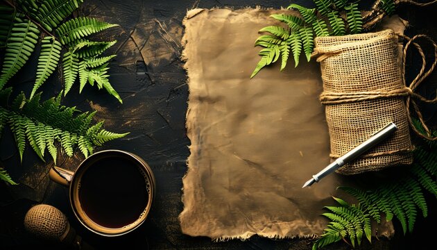 Goal setting in a journal aesthetic productivity planning with coffee and pen for self improvement - Powered by Adobe