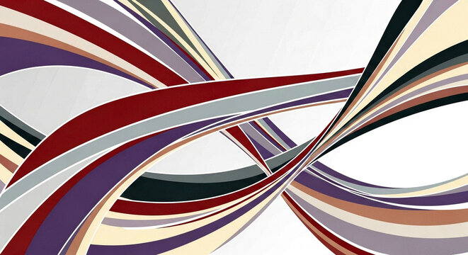 Abstract colorful stripes waves flowing crossing each other