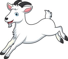Cute goat jumping