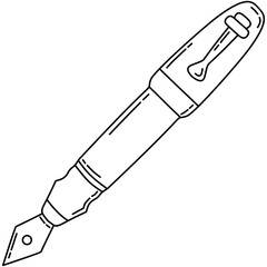 doodle fountain pen outline style