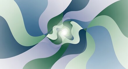 Abstract Swirling Waves of Blue and Green.