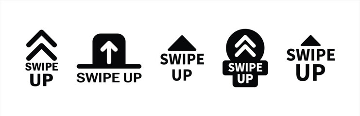 Swipe up icons set vector isolated on white background
