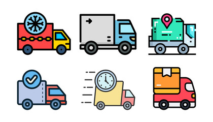 Premium Delivery Icon & Vector Pack | Fast Delivery, Delivery Bike, Delivery Truck, Emergency Delivery Illustrations