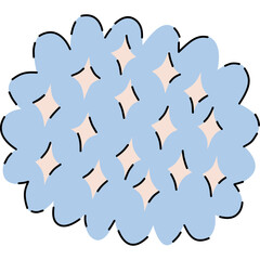 doodle sticker cloud and spark filled style