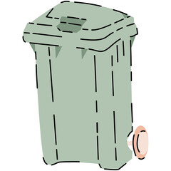 doodle recycling bin filled style