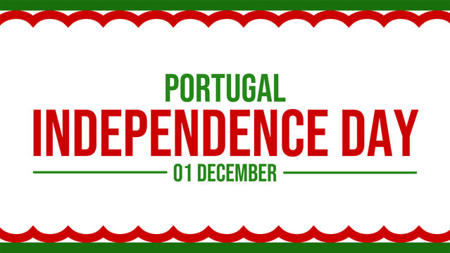 Portugal Independence Day banner in clean modern style on white background, perfect for national celebration posts