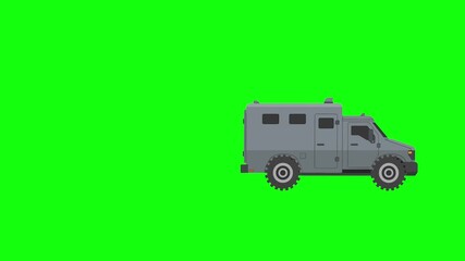 Armored Vehicle Animation on Green Screen for Compositing. - Powered by Adobe