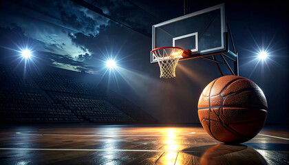 Dramatic Basketball with Left Negative Space Ai Generated