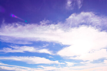Peaceful Blue Sky with Fluffy White Clouds