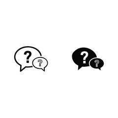 Obraz premium Question mark speech bubble icons; outline and solid versions. 