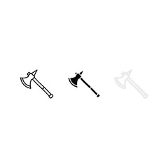 Axe tool icon set for cutting, chopping, logging, and survival