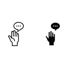 Asking question icon, participation, communication symbol vector