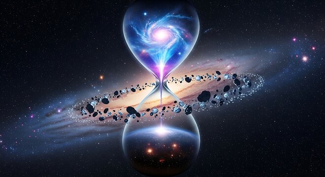 Cosmic Hourglass Galaxy Universe Time Flow.