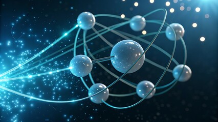 Abstract Visualization of Digital Data Nodes and Scientific Discovery in a Blue High-Tech Environment