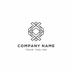Fototapeta premium Abstract geometric line art logo design for company branding.