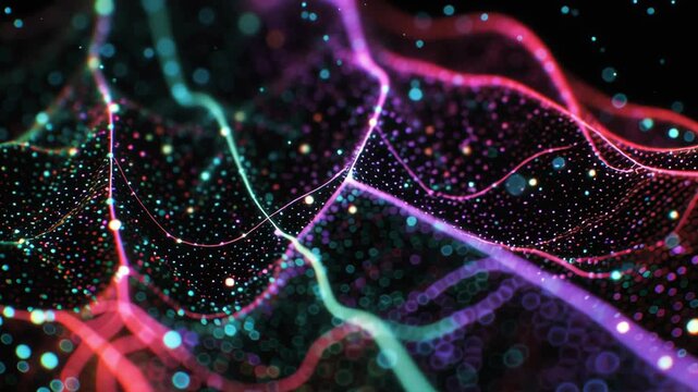 Macro shot of holographic neural patterns analyzing textual data for emotion classification, digital precision aesthetics, sentiment analysis ai
