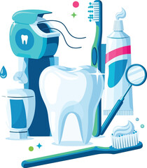 tooth brush and tooth paste