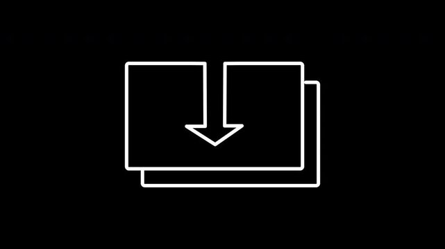 Import File and Data Animation. Looping Arrow Down Icon for UI/UX and Software Interface.