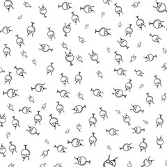 Flat Line Style Ice Cream Sundae Dessert Repeating Pattern Food