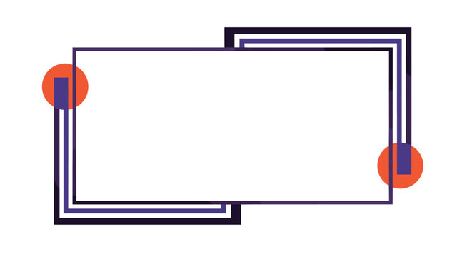 A modern and abstract geometric frame with clean lines and colorful circles, providing a stylish border for text or images.