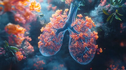 A visually striking representation highlighting the intricate structures affected by disease. The image conveys a sense of medical complexity, suitable for educational and awareness initiatives.