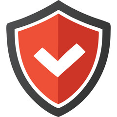 Red Shield Icon With White Check Mark Symbol On Transparent Background Security And Protection Concept © Jason