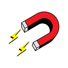 Magnet icon with flat style. Simple magnet vector