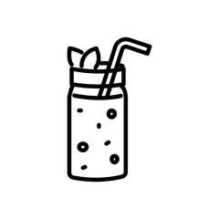 smoothie drink icon vector, line style icon