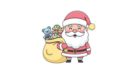 santa claus with a bag