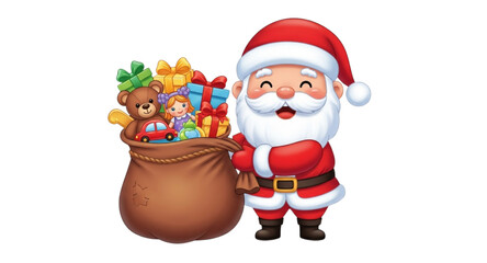 santa claus with christmas gifts