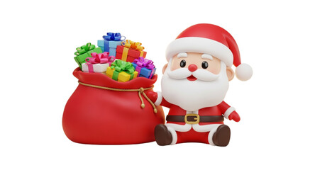 santa claus with gift bag