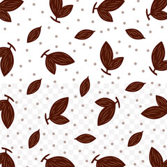 Simple Flat Style Iced Chocolate Drink with Cacao Seamless Pattern